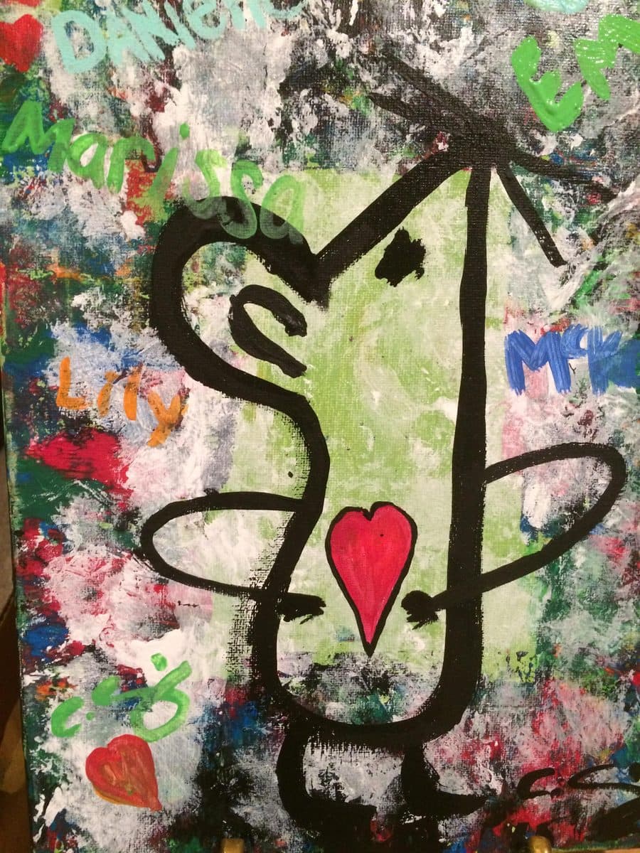 Bold graffiti-style Art Mouse on canvas
