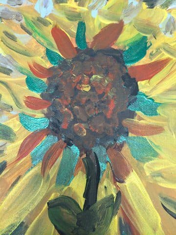 A thick-brushed sunflower